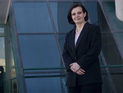 Pascale Sourisse, en una visita a las instalaciones de la compañía Thales Alenia Space España en Madrid.