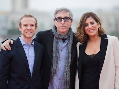 Fernando Ramallo, David Trueba y Lucía Jiménez, en la presentación en Málaga de 'Casi 40'.