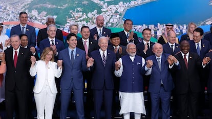 Family photo from the last G20 summit in Rio de Janeiro, Brazil.