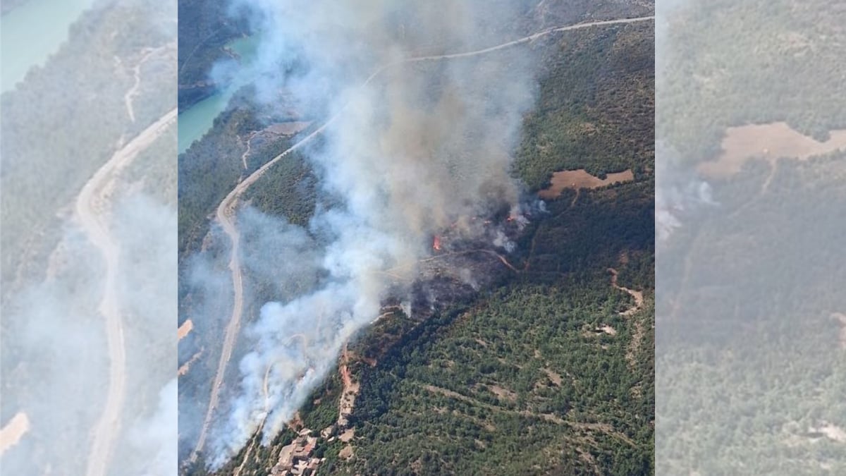A vegetation fire in Camarasa forces the center of Fontllonga to be confined A vegetation fire in Camarasa forces the center of Fontllonga to be confined