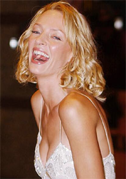 Uma Thurman, a su llegada al estreno en Londres de <i>Kill Bill</i> en octubre pasado.
