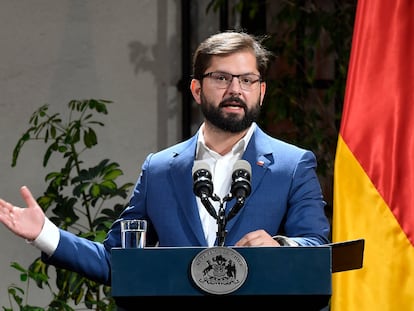 Gabriel Boric durante una ceremonia en el Palacio de La Moneda, en Santiago, en una imagen de archivo.