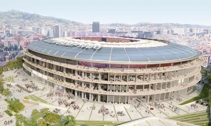 Diseño del nuevo Camp Nou dentro del 'Espai Barça'.