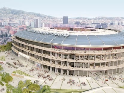 Diseño del nuevo Camp Nou dentro del 'Espai Barça'.