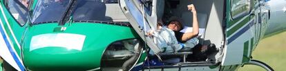 Neymar, en un helicóptero médico
