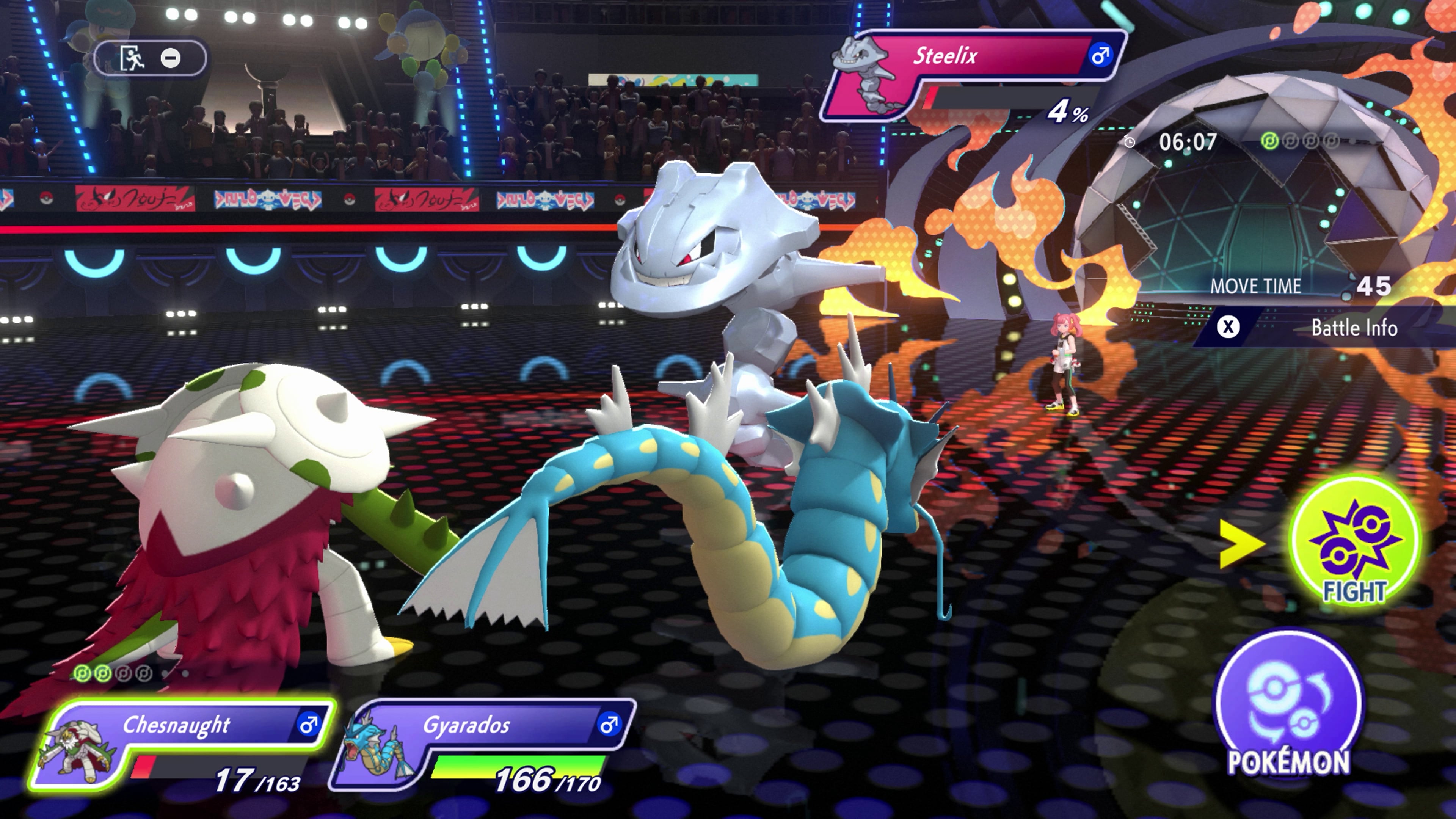 Una batalla en Pokémon Champions.