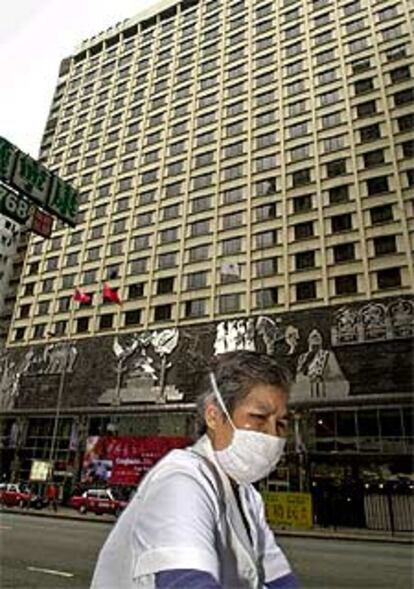 El hotel Metropole, en Hong Kong, foco de la neumonía.