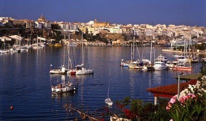 Imagen del puerto de Mah&oacute;n (Menorca).