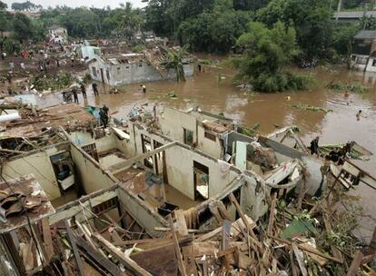 Imagen del barrio de Yakarta afectado por la inundacin.