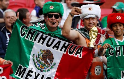 Aficionados mexicanos en la Arena de Kaz&aacute;n, Rusia