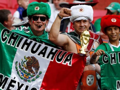 Aficionados mexicanos en la Arena de Kaz&aacute;n, Rusia