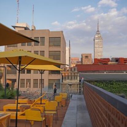 La terraza del hotel Downtown, en Ciudad de México.