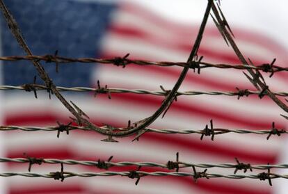 Bandera de EE UU en Guantánamo.
