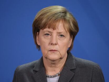 A chanceler Merkel nesta sexta-feira em Berlim.