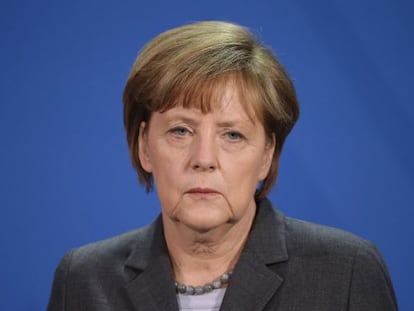 La canciller Merkel este viernes en Berl&iacute;n.