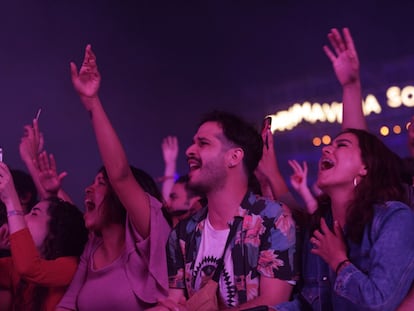 Ambiente durante la actuación del grupo Tame Impala, el jueves en el Primavera Sound.