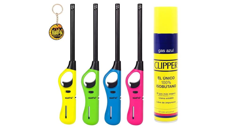 Lote de cuatro encendedores multiusos.