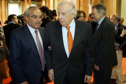 El presidente de Sogecable, Rodolfo Martín Villa, y el consejero de PRISA Francisco González.