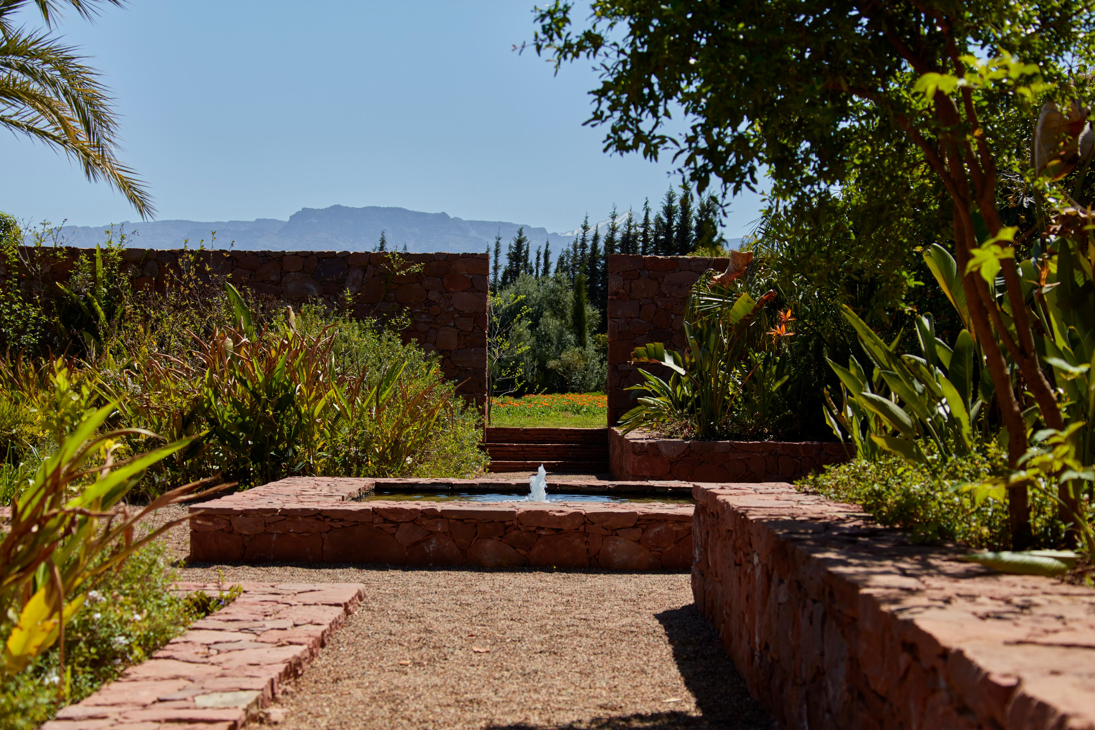 La entrada a los jardines de Ourika. 