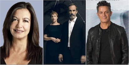 Àngels Barceló (Cadena Ser), Blanca Portillo y Francesc Garrido ('Sé quien eres') y Alejandro Sanz.