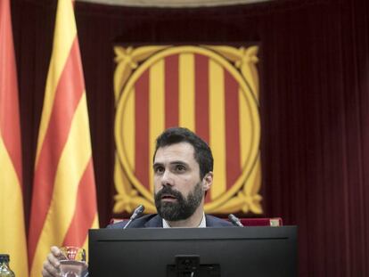 Roger Torrent en una imagen como presidente del Parlament.