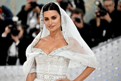 Penelope Cruz arriving at the Met Gala on Monday in New York