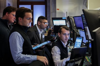 Operadores de la Bolsa de Nueva York.