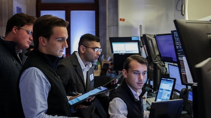 Operadores de la Bolsa de Nueva York.