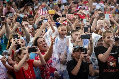 Una multitud, durante el discurso del presidente de Estados Unidos, Donald Trump, en Washington.