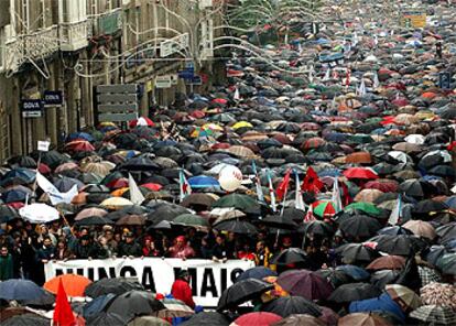 Cabecera de la manifestación de Santiago de Compostela.