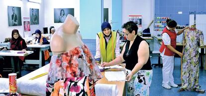 Trabajadoras de la empresa Lal La Buya de Melilla.