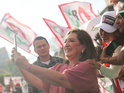 Xóchitl Gálvez durante un evento de campaña en Tlanepantla, Estado de México, el 3 de abril del 2024.