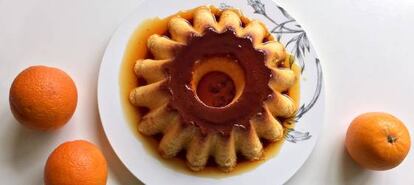 Flan de naranja sin lácteos