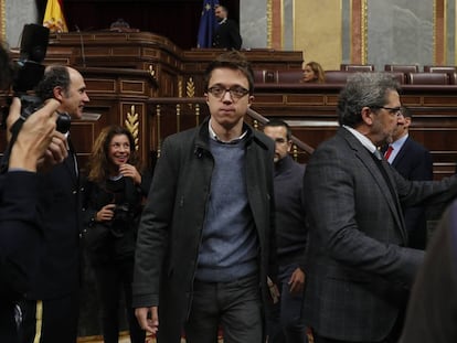 Íñigo Errejón, diputado de Podemos y candidato del partido al gobierno de Madrid, la semana pasada en el Congreso de los Diputados.