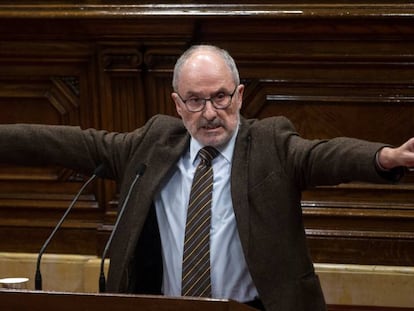 El Sindic de Greuges de la Generalitat, Rafael Ribo, durante una intervención en el pleno del Parlament de Cataluña.
