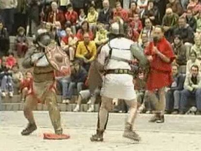 Las calles de Vitoria se convierten estos días en una recreación de la Antigua Roma