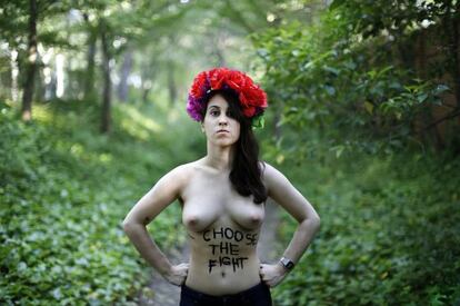 Lara Alc&aacute;zar, l&iacute;der del movimiento Femen en Espa&ntilde;a.
 