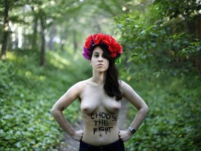 Lara Alc&aacute;zar, l&iacute;der del movimiento Femen en Espa&ntilde;a.
 