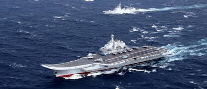 Portaaviones chino 'Liaoning' en el mar del sur de China, a finales de diciembre.