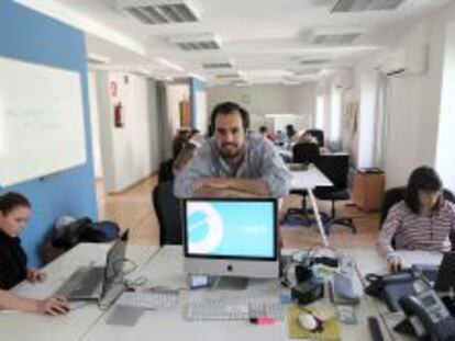Gonzalo Castellano, consejero delegado de Saluspot, en las oficinas de la empresa en Madrid.