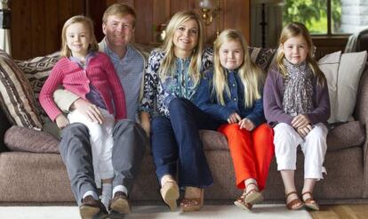 Los príncipes de Orange, con sus tres hijas.