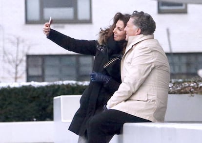 Mar Flores con Elías Sacal, en Nueva York.