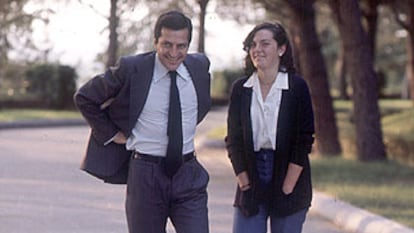 Mariam Suárez, junto a su padre, el ex presidente Adolfo Suárez.