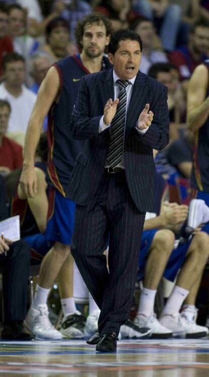 Xavi Pascual en un partido de <i>play off</i> de la temporada pasada.