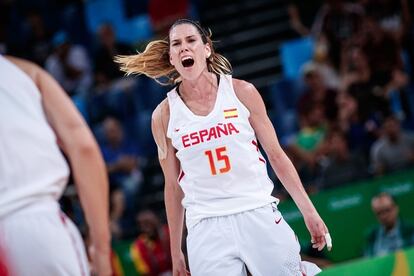 Anna Cruz, celebra la canasta ganadora ante Turquía en los cuartos de los Juegos de Río 2016.