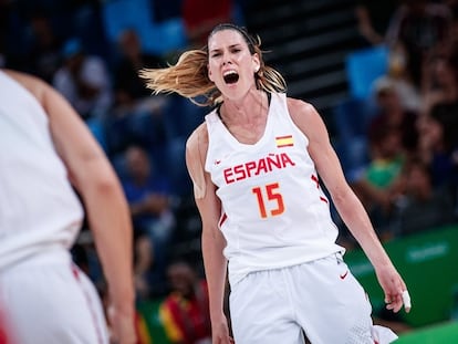 Anna Cruz, celebra la canasta ganadora ante Turquía en los cuartos de los Juegos de Río 2016.