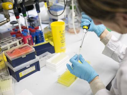 Una investigadora en un laboratori del Centre de Regulació Genòmica de Barcelona