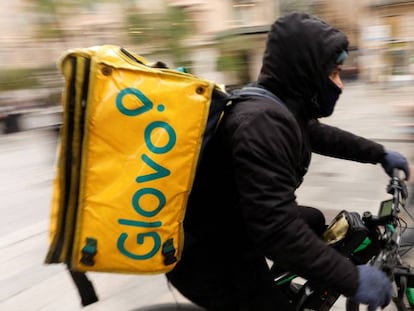 Un repartidor de Glovo en Barcelona.