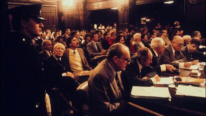 La corte durante un juicio a las Juntas en Buenos Aires (Argentina) en julio de 1985.