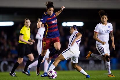 Marta Torrejón, en el partido de cuartos de final de la Champions contra el PSG.